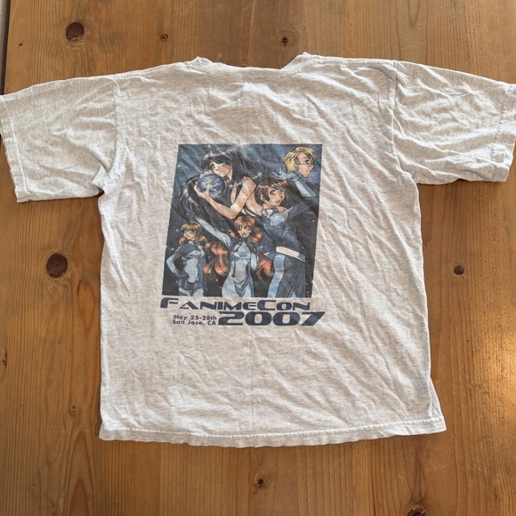 Fruit of the Loom Other - Vintage FanimeCon 2007 San Jose Anime Convention T-Shirt Grey Kids 14/16 Large